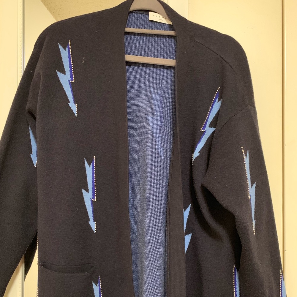 SOLD! Sandro cardigan logo with pearls